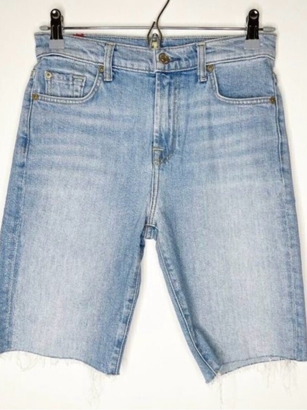 7 FOR ALL MANKIND Bermuda High Waist Shorts 